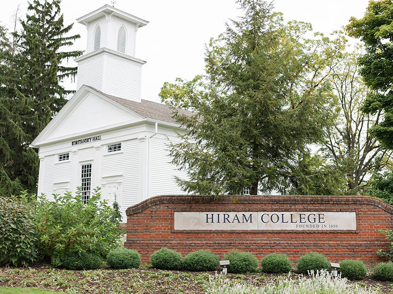 Hiram College sign