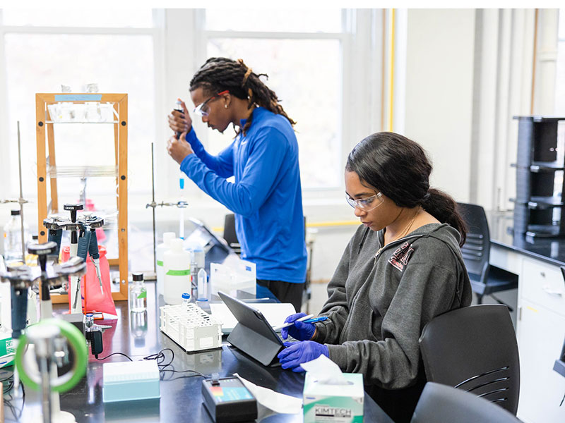 Hiram students in lab
