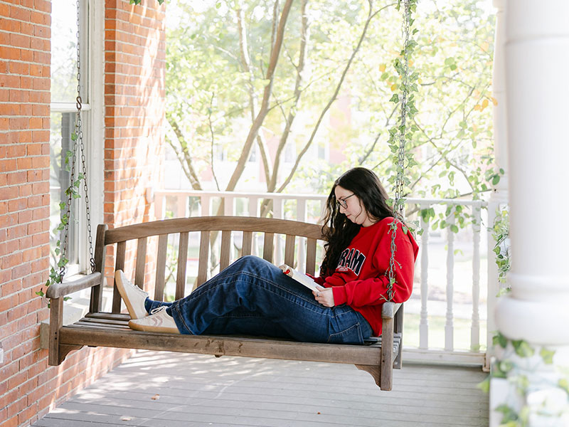 Student studying